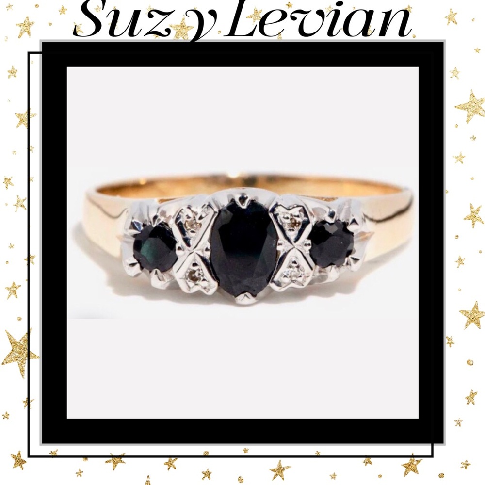 Tasmin Circa 1980’s 9ct Sapphire and Diamond Ring.